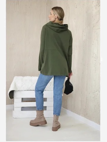 Tunika so zipsom Oversize khaki