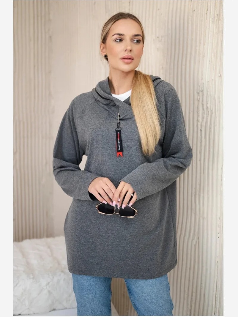 Tunika so zipsom Oversize sivá