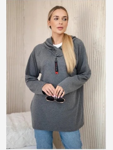 Tunika so zipsom Oversize sivá