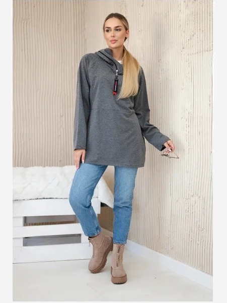 Tunika so zipsom Oversize sivá