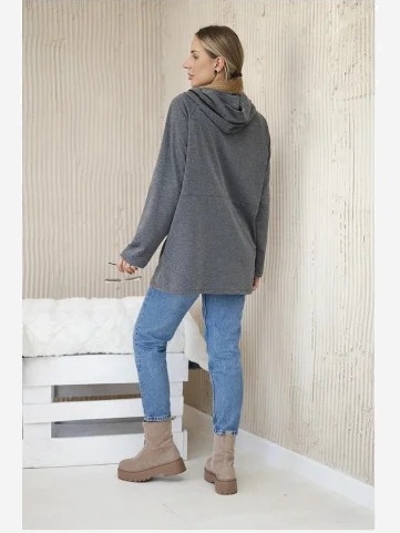Tunika so zipsom Oversize sivá