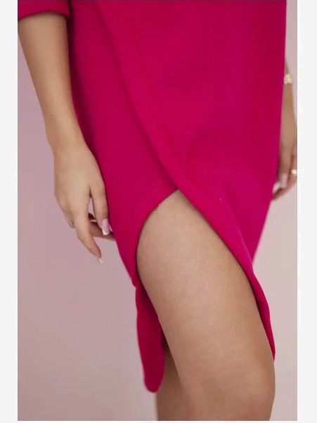 Šaty s kapucňou a bočným rozparkom  fuchsie