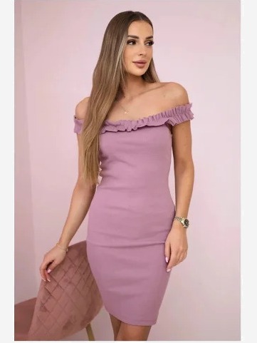 Šaty s ozdobami tmavo ružová