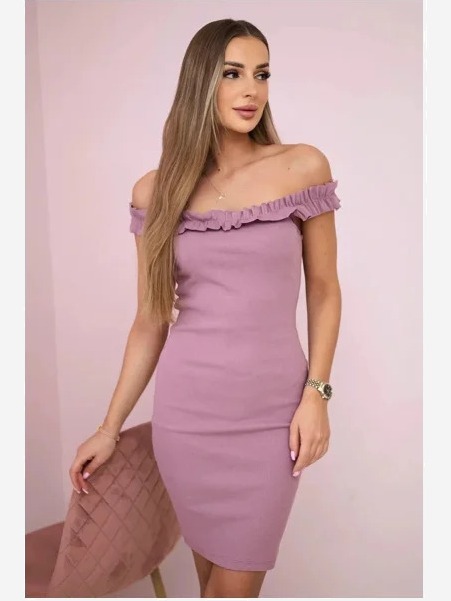 Šaty s ozdobami tmavo ružová
