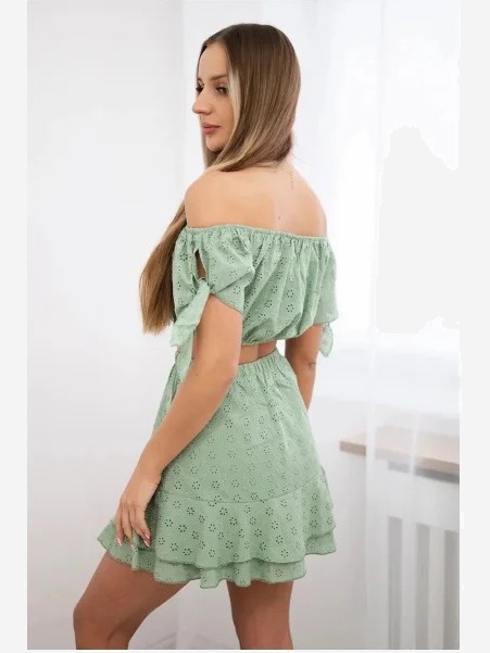 Vyšívaná súprava tmavá mäta
