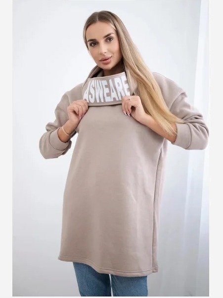 Zateplená mikina s kapucňou béžová
