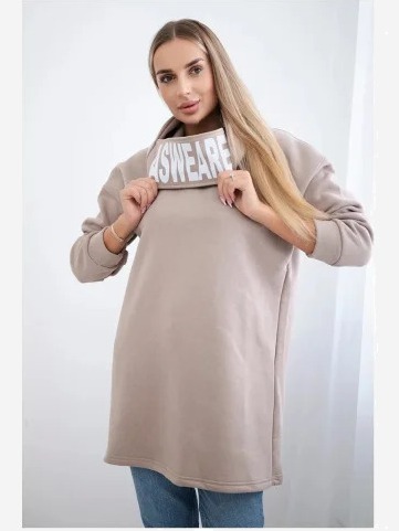 Zateplená mikina s kapucňou béžová