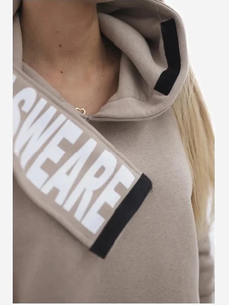 Zateplená mikina s kapucňou béžová