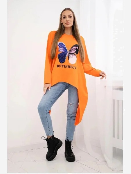oversize tričko s potlačou oranžová