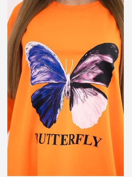 oversize tričko s potlačou oranžová