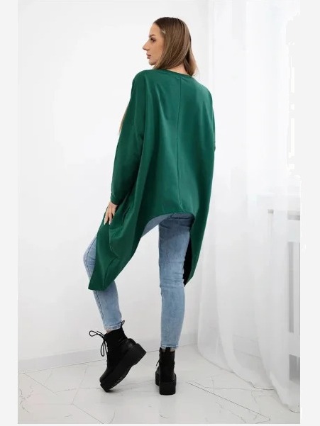 oversize tričko s potlačou tmavozelený