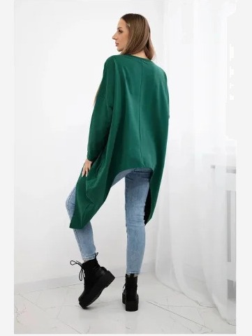 oversize tričko s potlačou tmavozelený