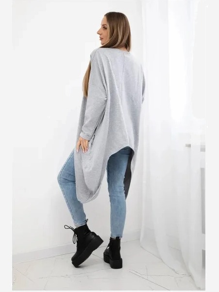 oversize tričko s potlačou sivá