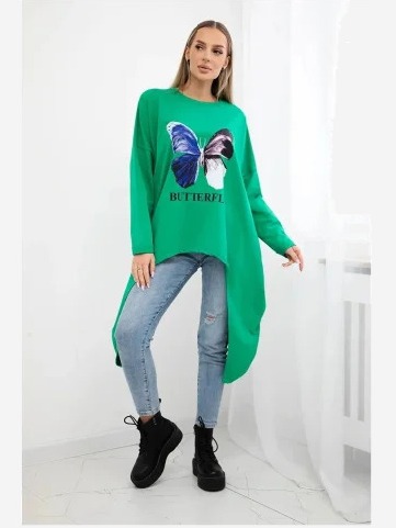 oversize tričko s potlačou svetlozelená