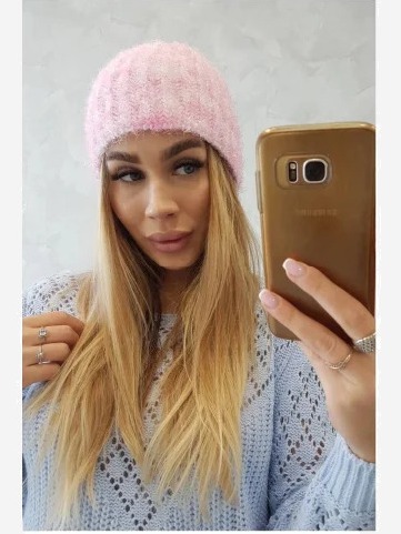 Dámska čiapka Cina K259 svetlo ružová