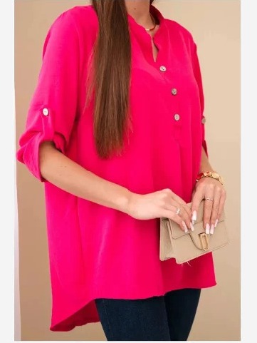 Blúzka s dlhším chrbtom fuchsia