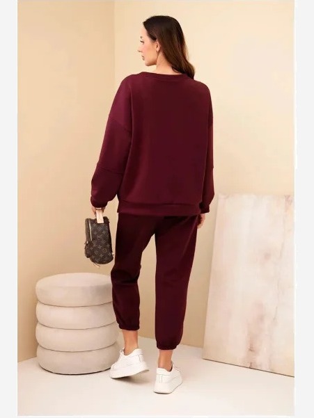 Komplet bluza + spodnie maslo tmavý bordový