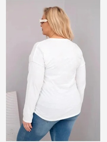 Dámska blúzka Plus Size s potlačou Love You More biela