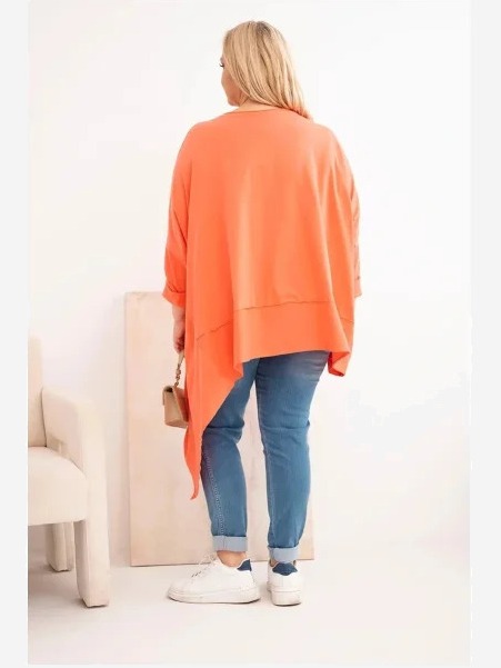 Tunika dámska Plus Size z bavlny s asymetrickým spodkom marhuľová