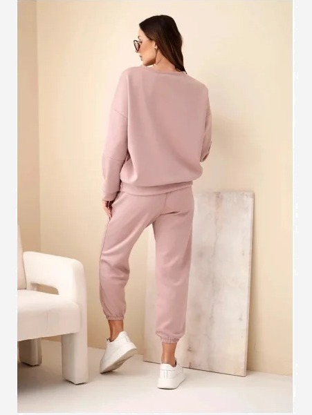 Set mikinové + nohavice maslová látka tmavo ružová
