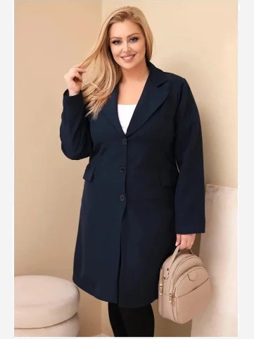 Dámsky kabát Plus Size dlhý...