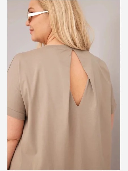 Dámska bavlnená blúzka Plus Size s krátkym rukávom fango