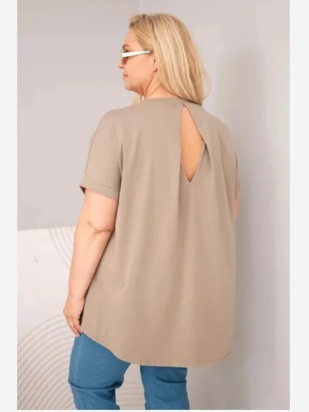 Dámska bavlnená blúzka Plus Size s krátkym rukávom fango