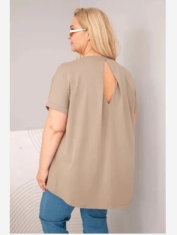 Dámska bavlnená blúzka Plus Size s krátkym rukávom fango