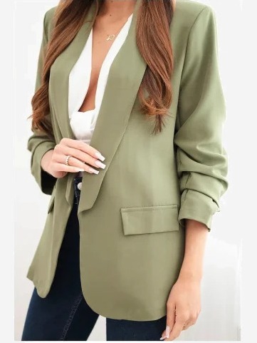 Elegantné sako s klopami svetlé khaki