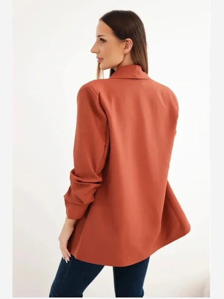 Sako s klopami elegantné rudá