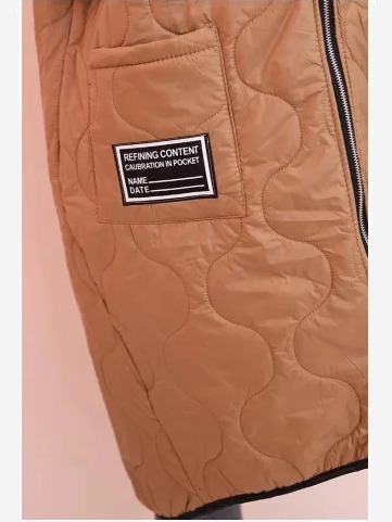 Dámska prešívaná vesta Plus Size s kapucňou na zips camelová