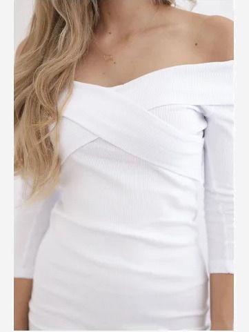 Šaty s výstrihom do V biela