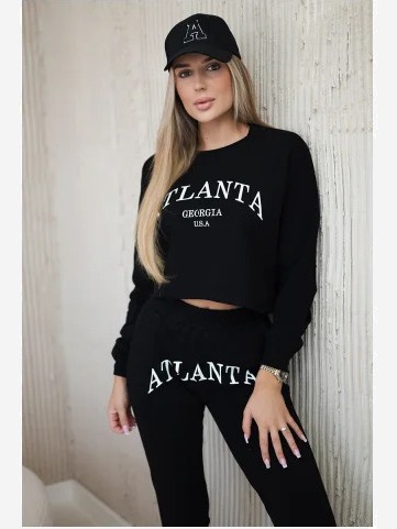 Sada s potlačou Atlanta čierna