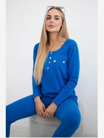 Súprava s výstrihom modrá