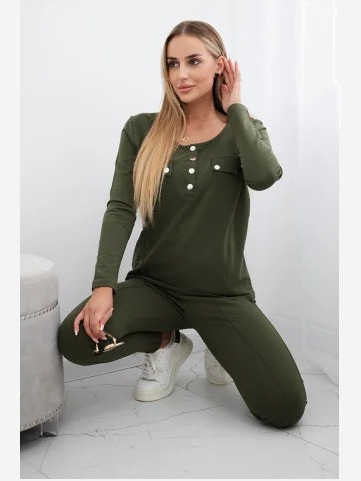 Súprava s výstrihom khaki