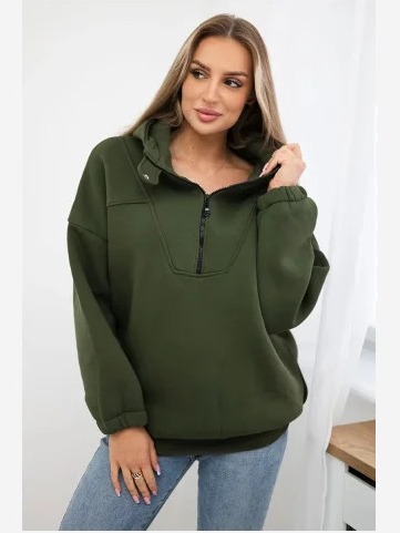 Mikina s kapucňou khaki