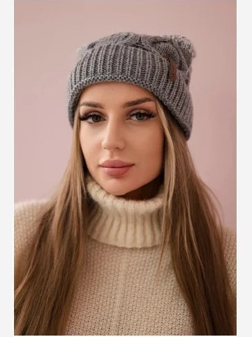 Čapica Alice K248 sivá+biely