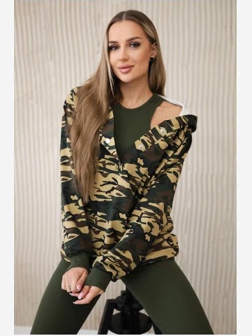3-dielny set khaki + béžová