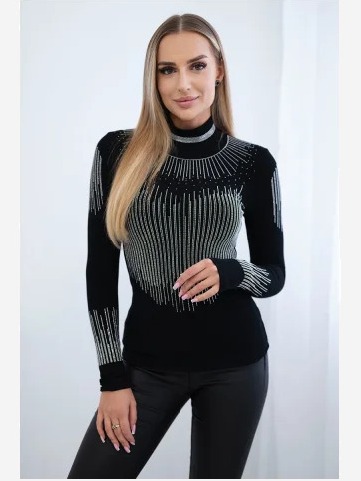 Pletený sveter čierna