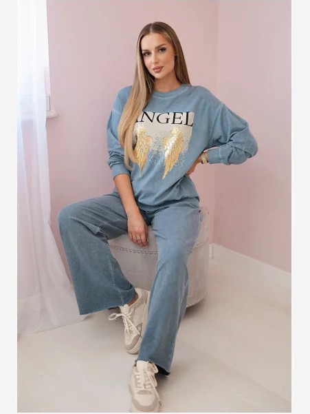 súprava s potlačou mikina + nohavice  Denim