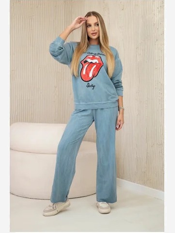súprava s potlačou mikina + nohavice Denim