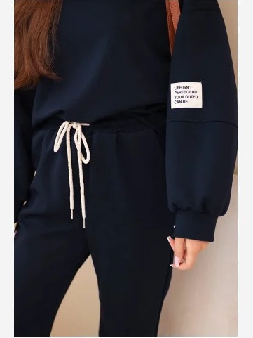 Viskózový set mikina + nohavice námornícka modrá