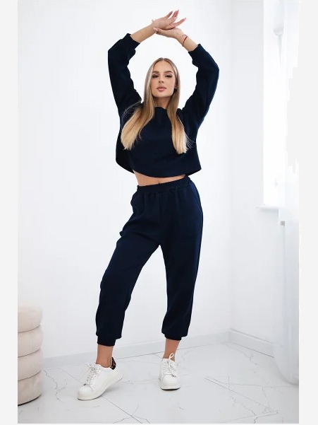 Viskózový set Amour mikina + nohavice námornícka modrá