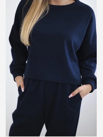 Viskózový set Amour mikina + nohavice námornícka modrá