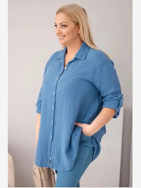 Bavlnená mušelínová košeľa Denim