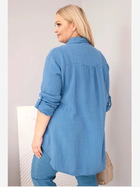 Bavlnená mušelínová košeľa Denim