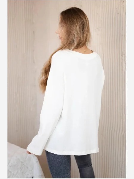 Tričko s náhrdelníkom ecru