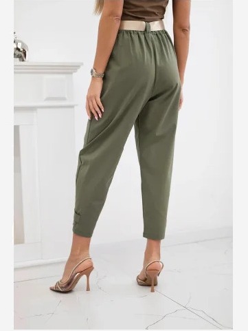 Summer Punto nohavice s opaskom khaki