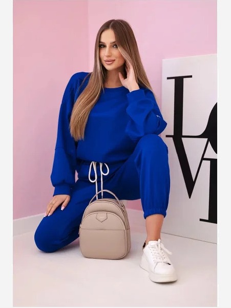 Set mikina + nohavice maslová látka nevädza modrá
