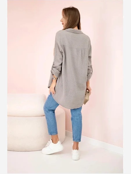 Bavlnená mušelínová košeľa oversize Fango